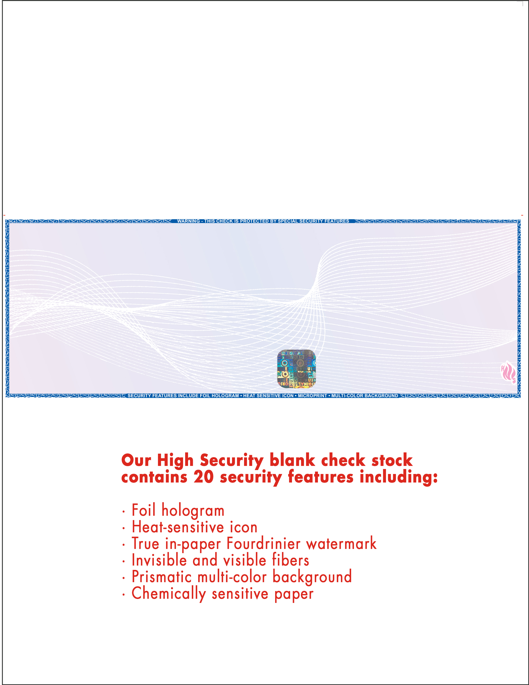 high security check paper